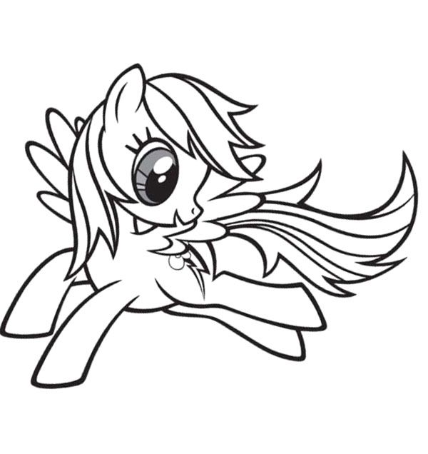 600x636 Baby Rainbow Dash Coloring Page My Little Pony