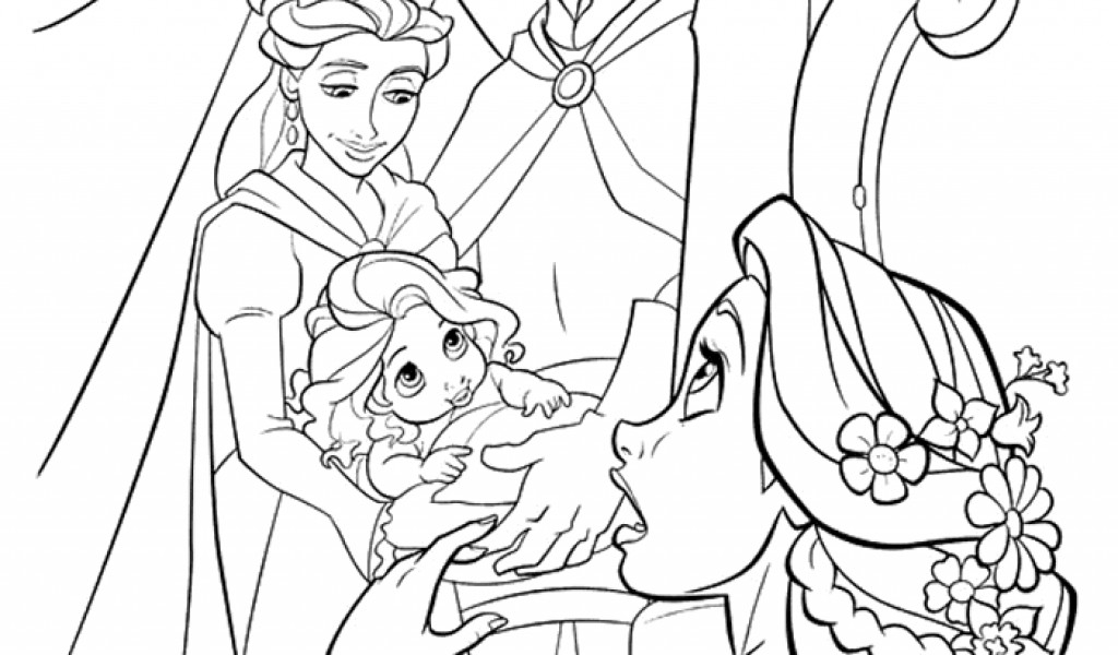 1024x600 Coloring Pages Of Baby Rapunzel