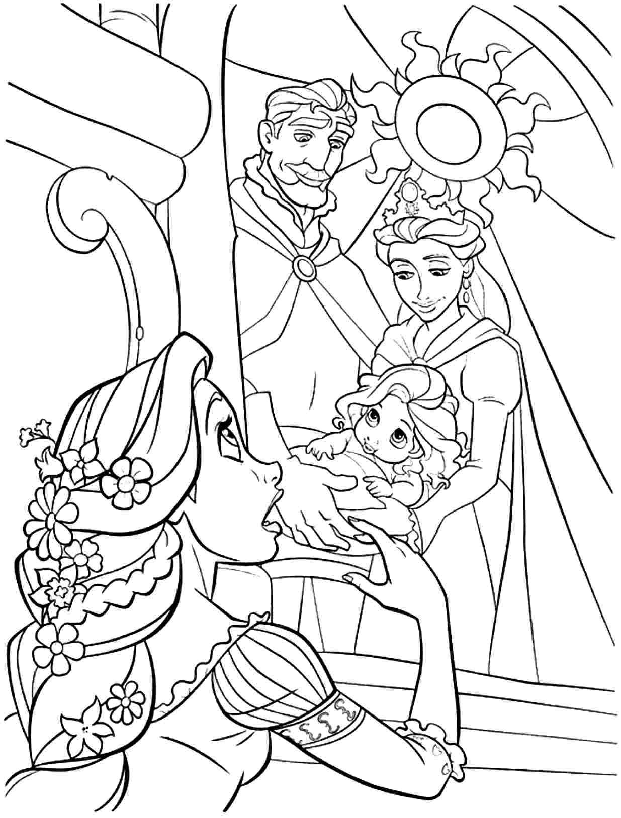 1235x1628 Tangled Baby Rapunzel Coloring Page