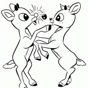 300x300 Coloring Pages Of Baby Reindeers Copy Reindeer With Mother Page