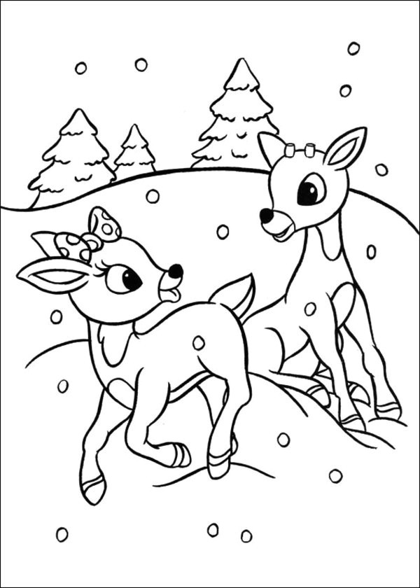 600x840 Lovely Baby Reindeer Coloring Pages Coloring Ws