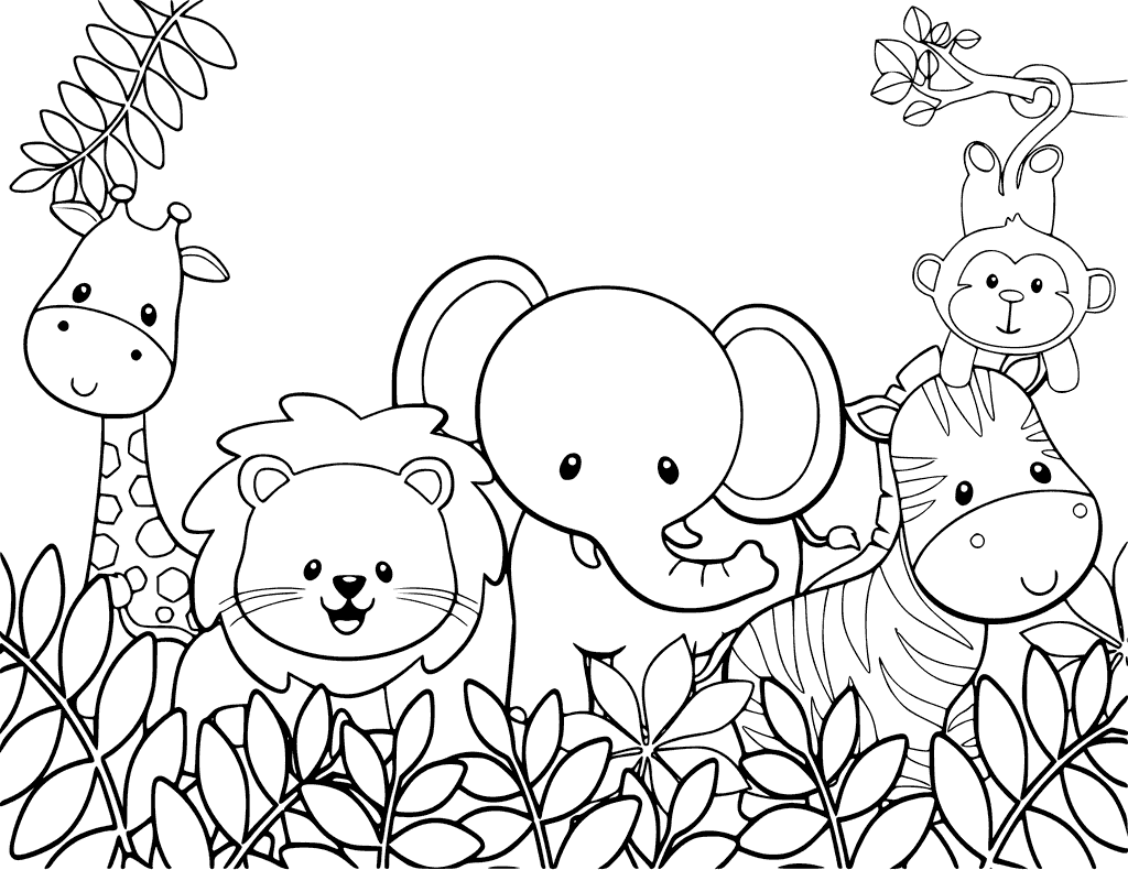 1024x790 Safari Animals Coloring Pages