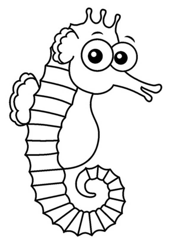 600x847 Cute Seahorse Coloring Pages