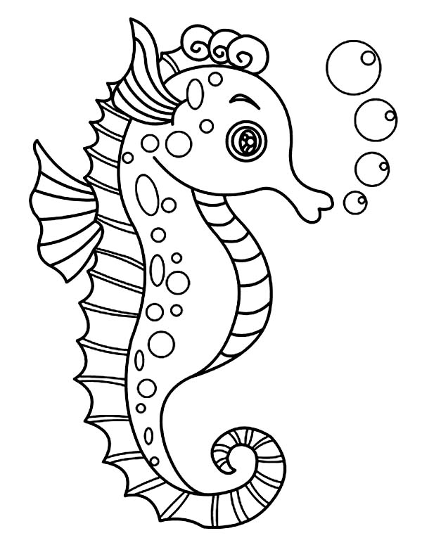 600x775 Seahorse Coloring Pages
