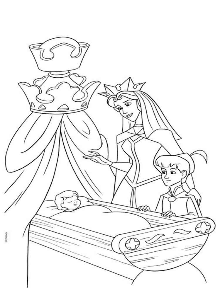750x1000 Baby Sleeping Beauty Coloring Pages