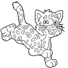 Baby Snow Leopard Coloring Pages