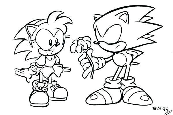 600x401 Sonic Coloring Page
