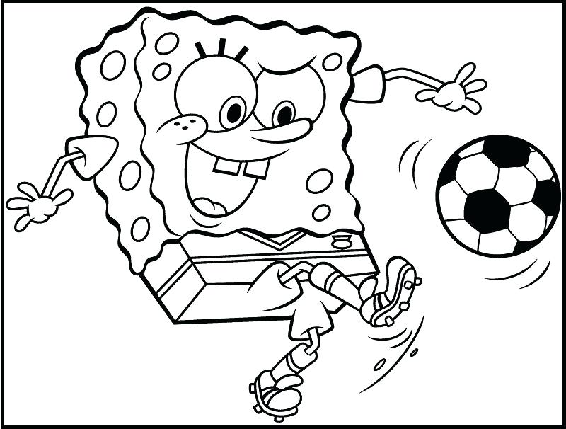 800x606 Kick A Ball Coloring Picture For Kids Printable Baby Spongebob