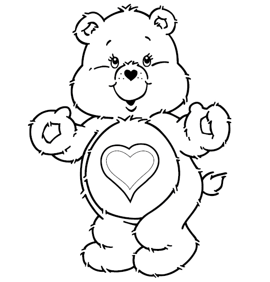 529x554 Cute Bear Coloring Pages
