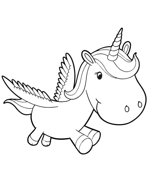 612x792 Cute Baby Unicorn Coloring Pages