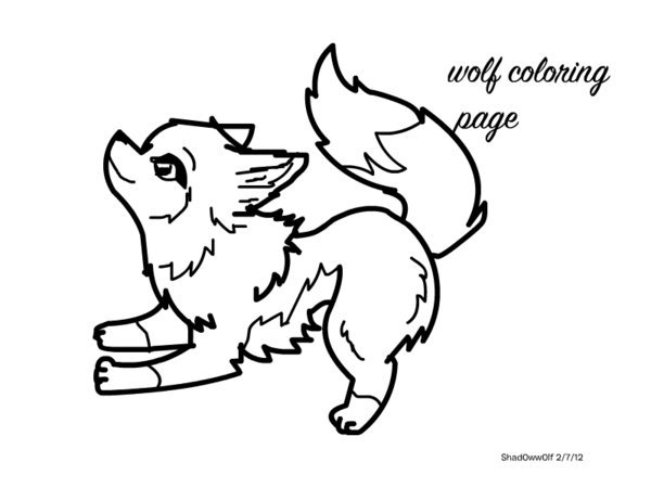 600x450 Cute Baby Wolf Coloring Pages