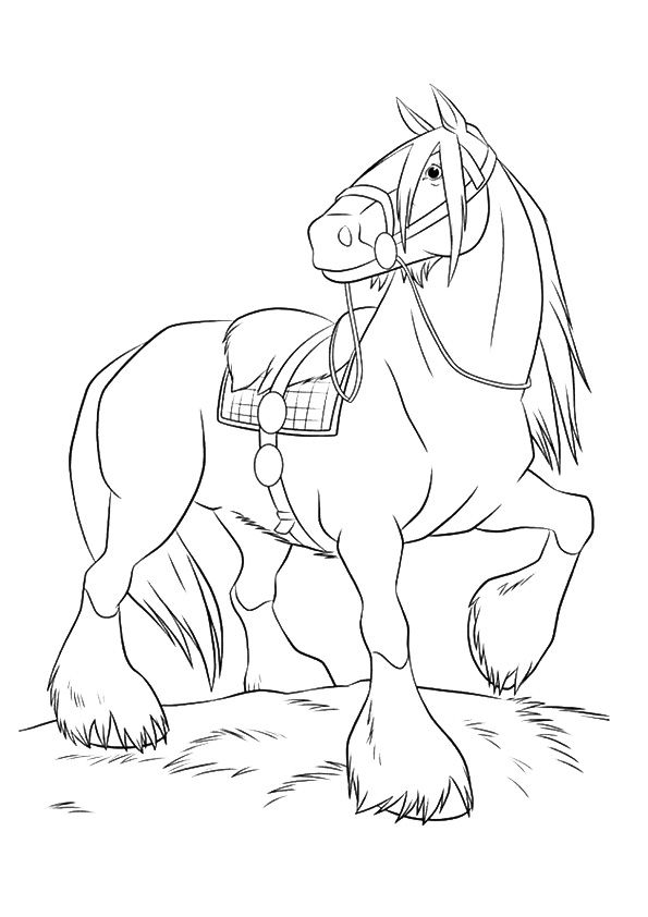 595x842 Print Coloring Image Horse, Wood Working And Embroidery