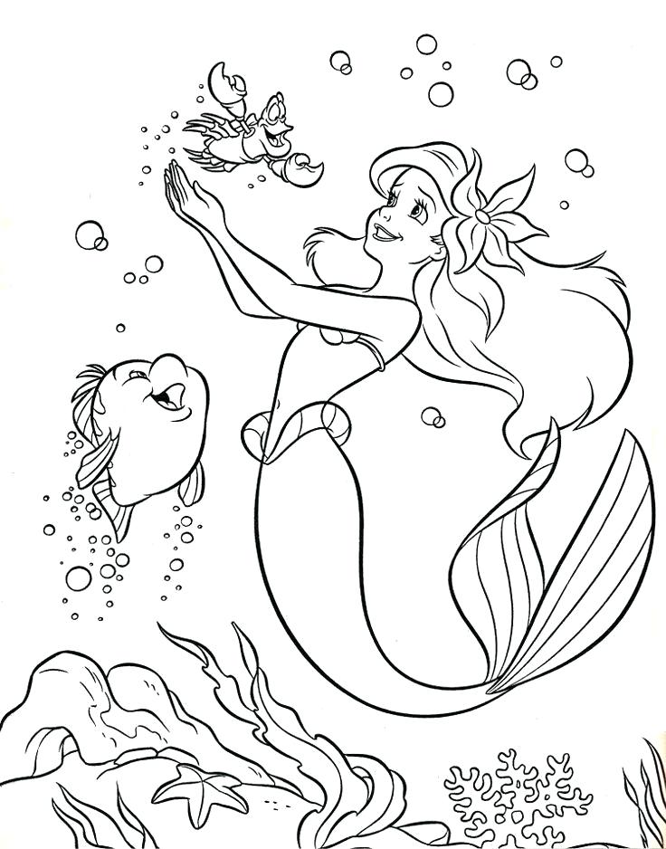 736x938 Coloring Pages Flounder Princess St Sebastian Coloring Page