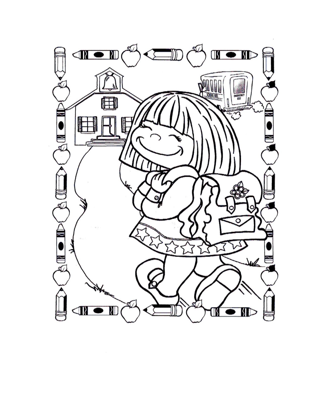 1275x1650 Welcome Back To School Coloring Pages For Preschoolers Page Inside
