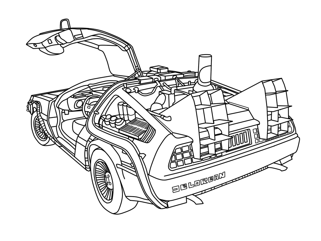 1024x768 Back To The Future Coloring Pages For Kids Coloring Pages Kids