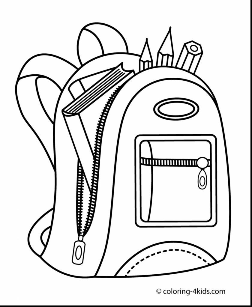 840x1024 Backpack Coloring Page 1