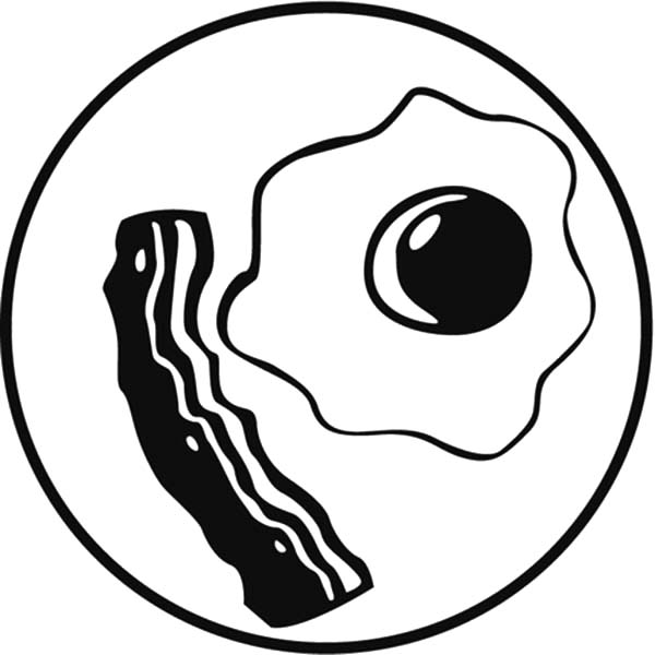 600x600 Bacon And Fried Egg Coloring Pages