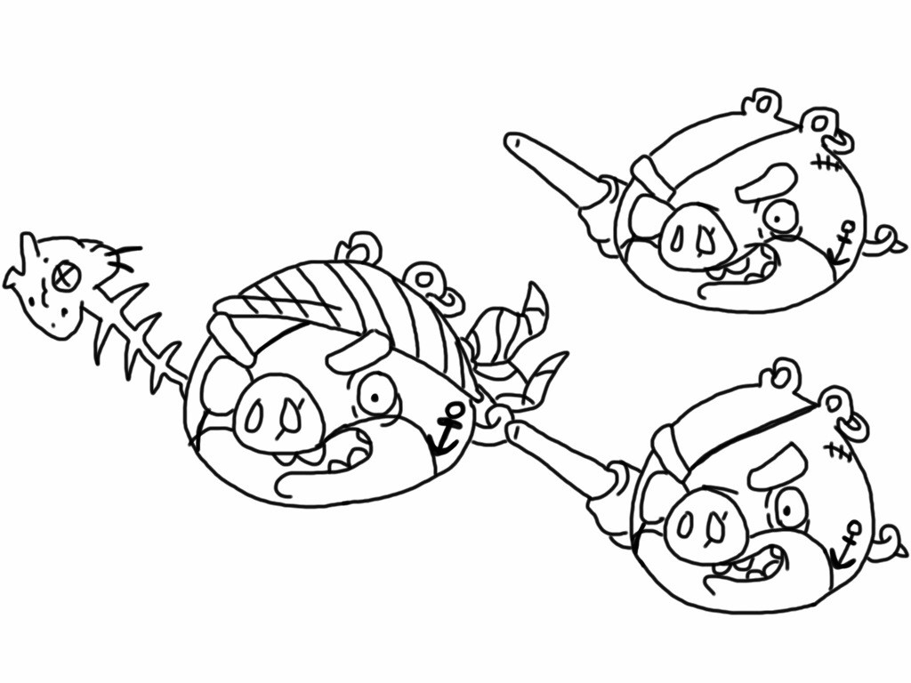 1024x768 Angry Birds Pigs Coloring Pages