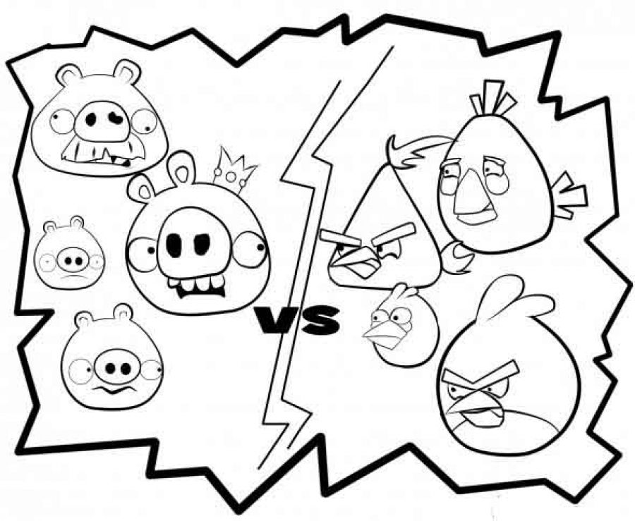 900x739 Bad Piggies Vs Angry Birds Free Printable Coloring Sheets Fun