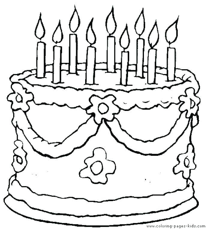 687x764 Cake Coloring Pages Awesome Birthday Cake Coloring Page Best