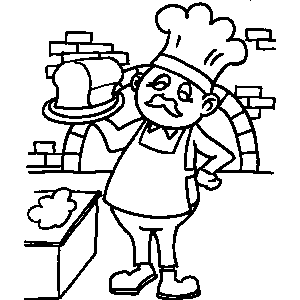 300x300 Baker With Bread Coloring Sheet