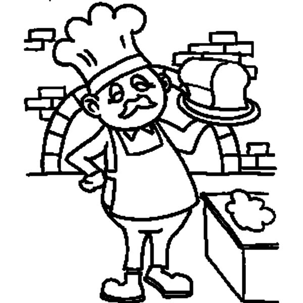 600x600 Baker With Bread On Jobs Coloring Pages Batch Coloring