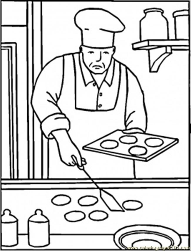 650x852 Baking Cookies Coloring Page