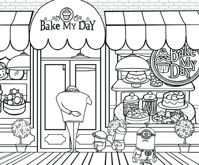 671x559 Bakery Coloring Pages Color Pages Glamorous Bakery Various Bakery