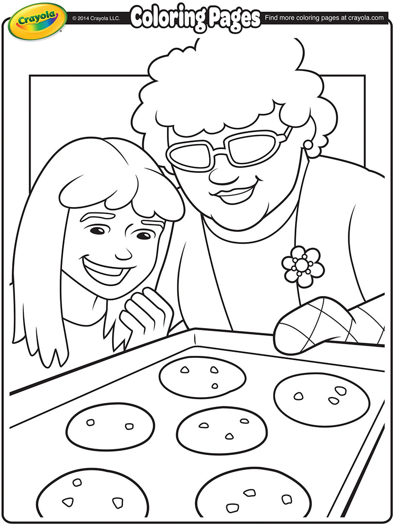 810x1080 Baking Cookies With Grandma Coloring Page