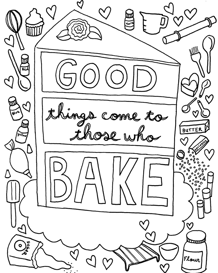 710x888 Free Coloring Book Page Designed Just For Cake Decorators