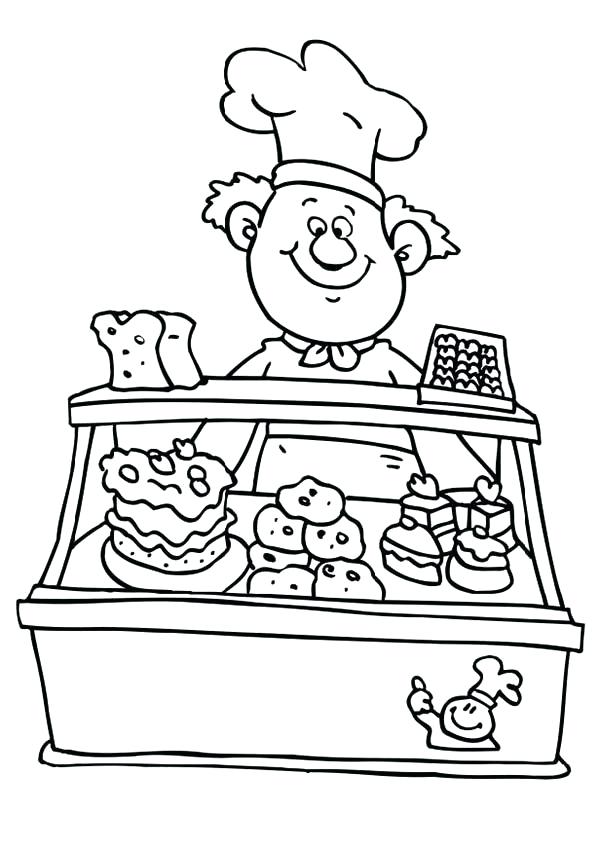 600x849 Bakery Coloring Pages Bakery Selling Various Cake At Bakery