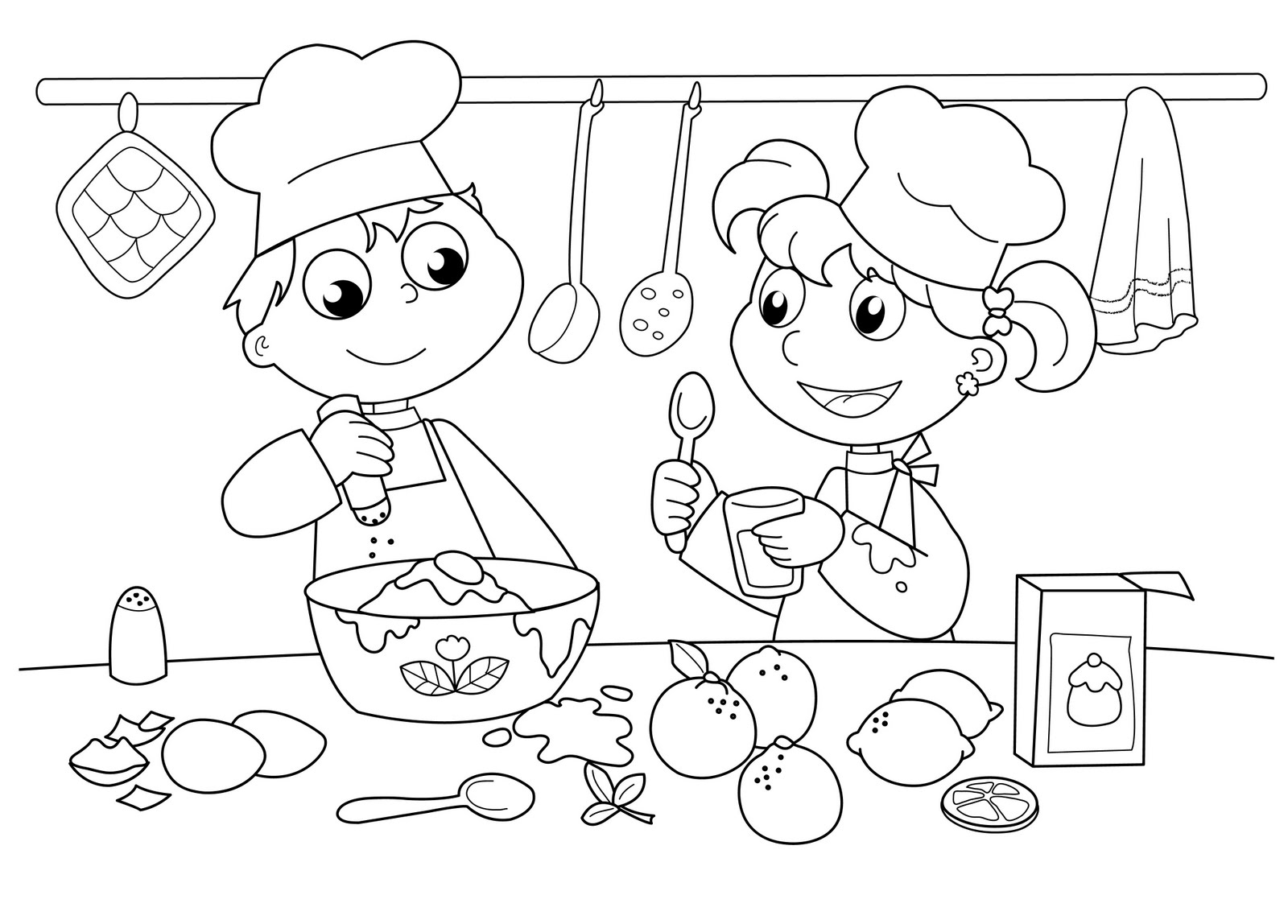 1600x1148 Baking Coloring Pages