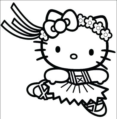 393x400 Ballet Coloring Page Hello Kitty Ballerina Coloring Page Hello