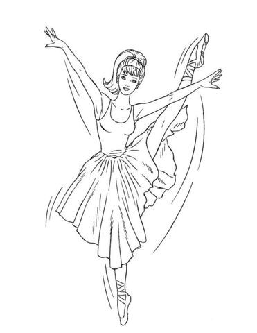 371x480 Colouring Pages Ballerina Barbie Ballerina Coloring Page Free