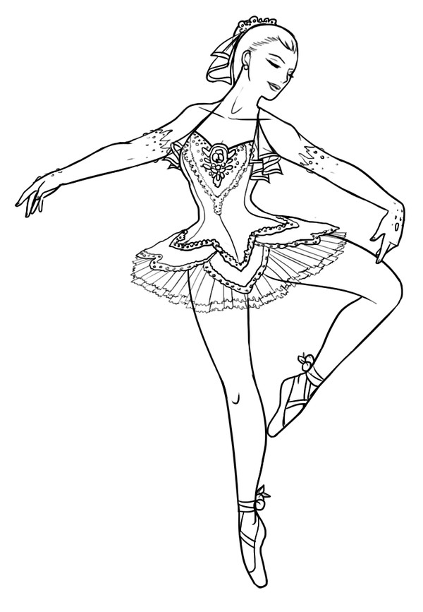 600x867 Ballerina Coloring Pages Free 1