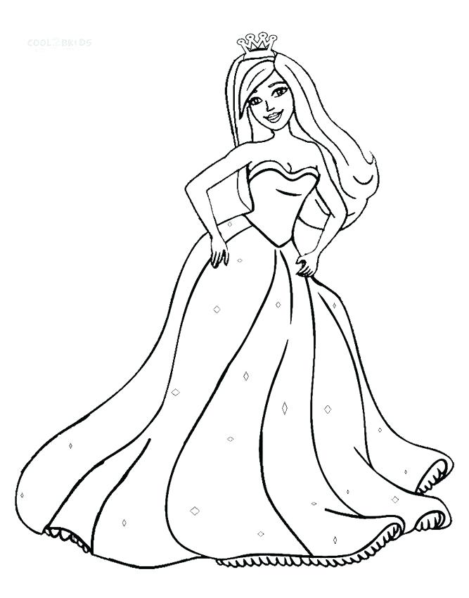 667x850 As Well As Printable Barbie Princess Coloring Pages For Kids