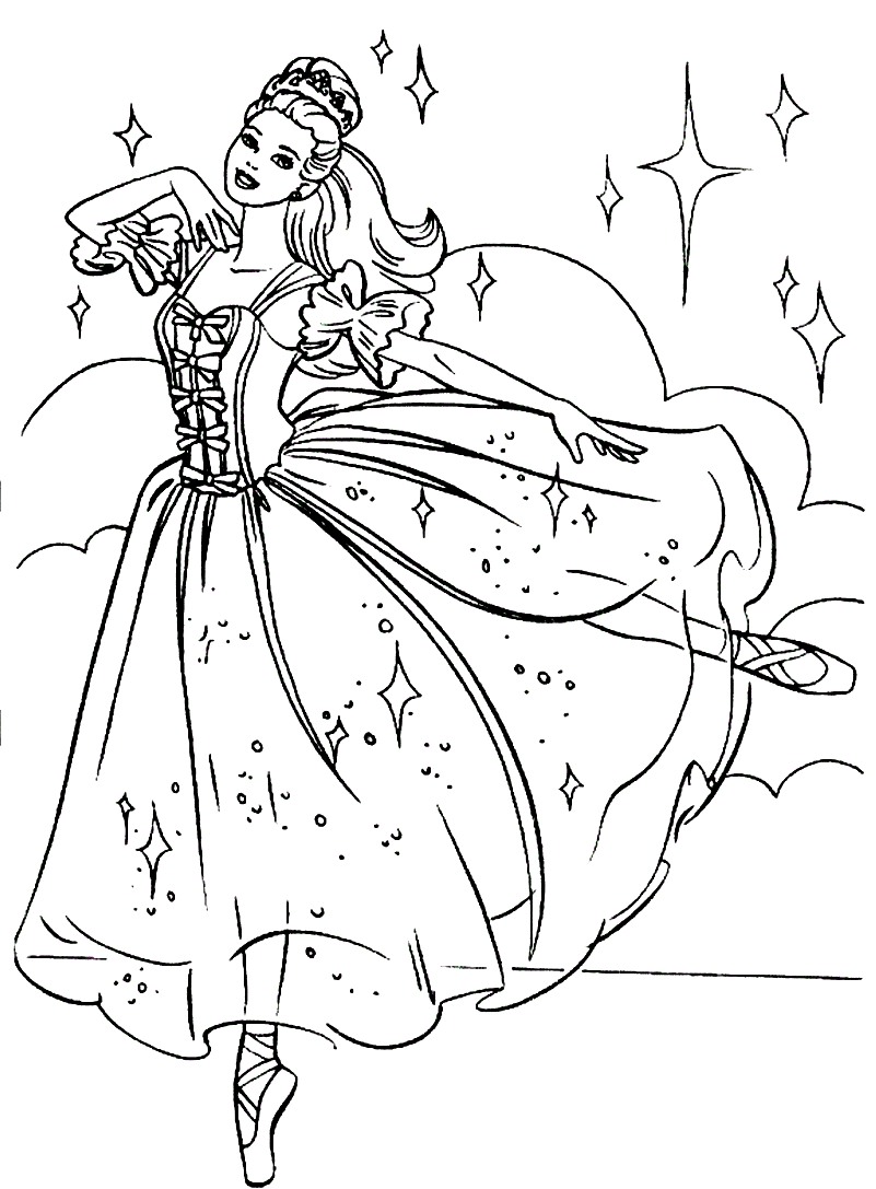 801x1087 Top Ballerina Coloring Print For Kids And Ballet Positions Pages