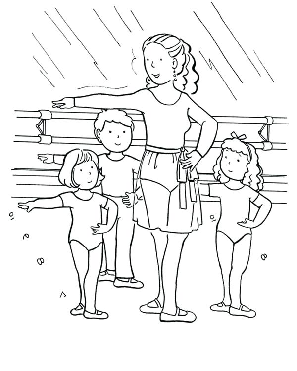 600x751 Ballet Positions Coloring Pages Ballet Class For Kids Coloring