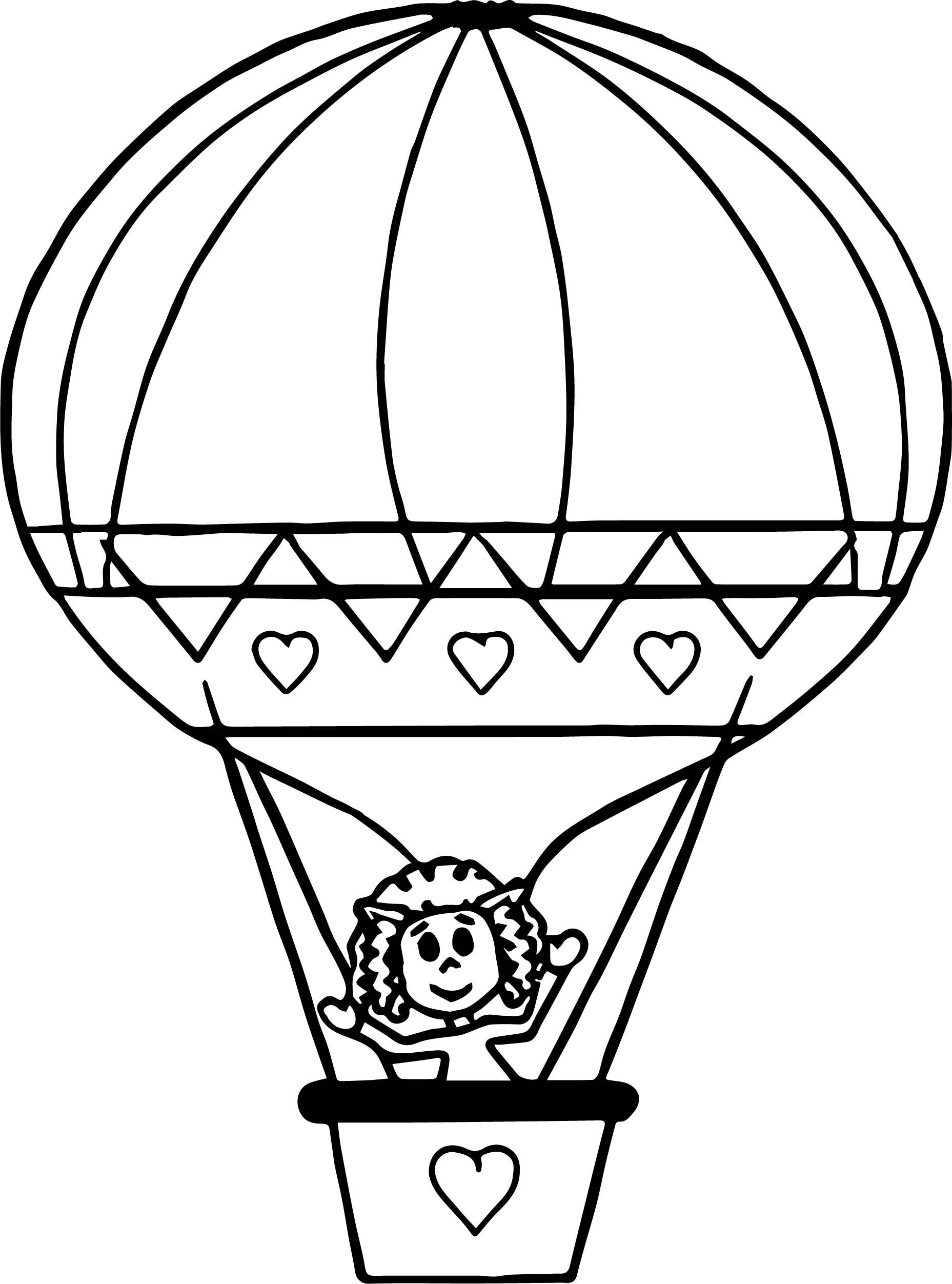 1857x2504 Hot Air Balloon Coloring Page