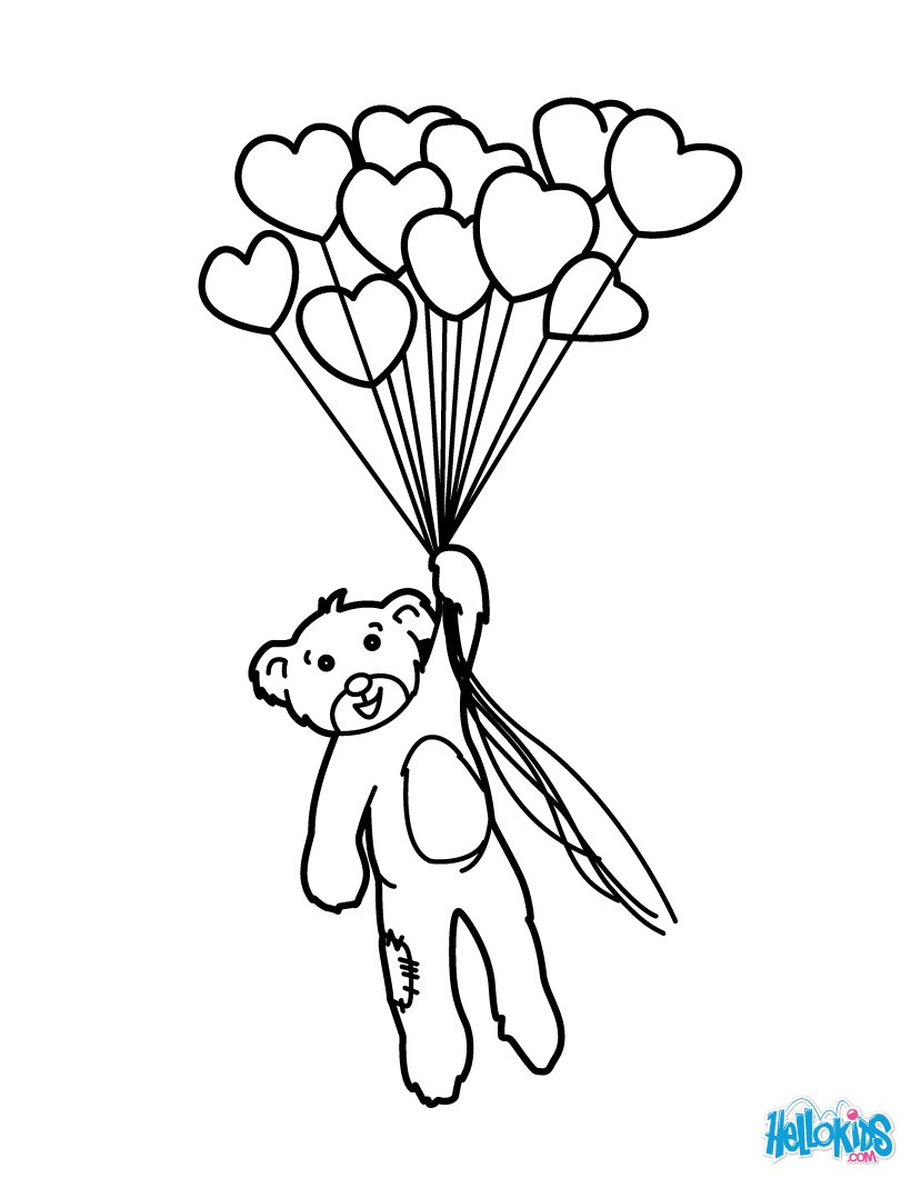 820x1060 Bunch Of Heart Balloons Coloring Pages