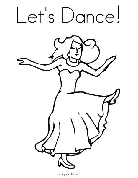 468x605 Dancing Coloring Pages Dancer With Long Dress Coloring Page