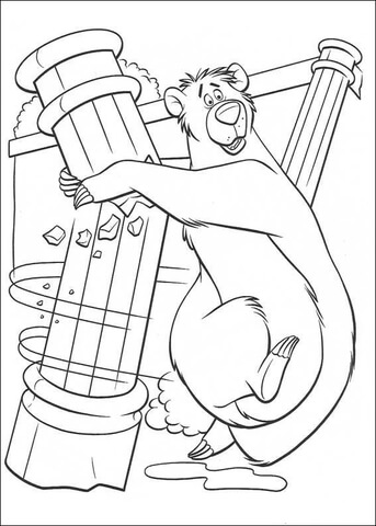 343x480 Baloo Mowgli And Shere Khan Coloring Page