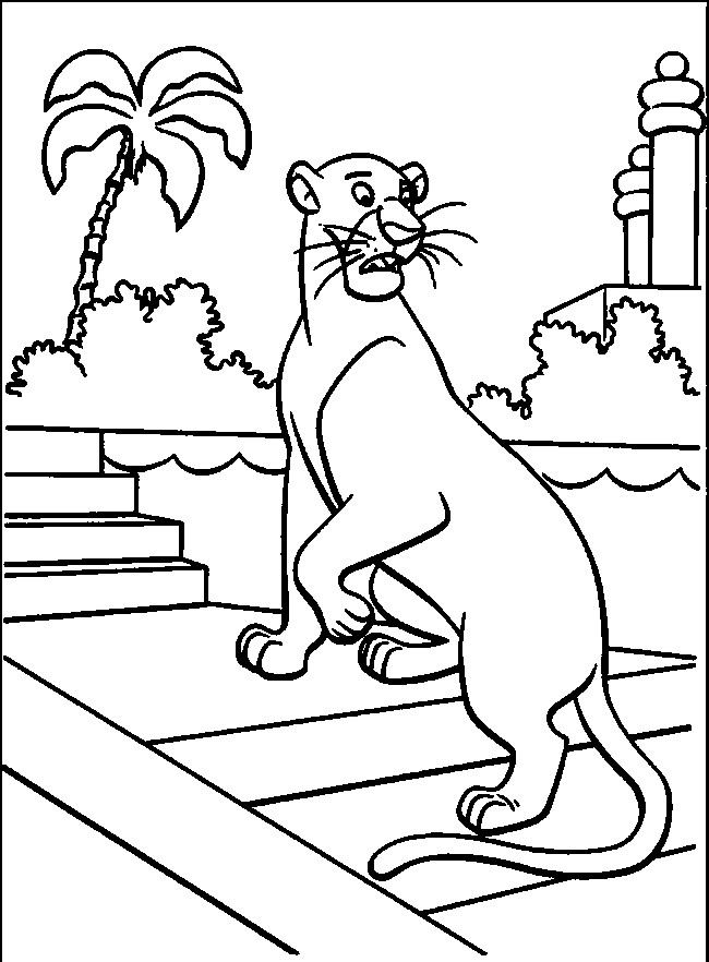 650x882 Jungle Book Bagheera Afraid Coloring Pages On Mowgli And Baloo