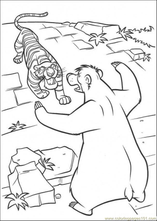 650x912 Baloo Fights With Share Khan Coloring Page