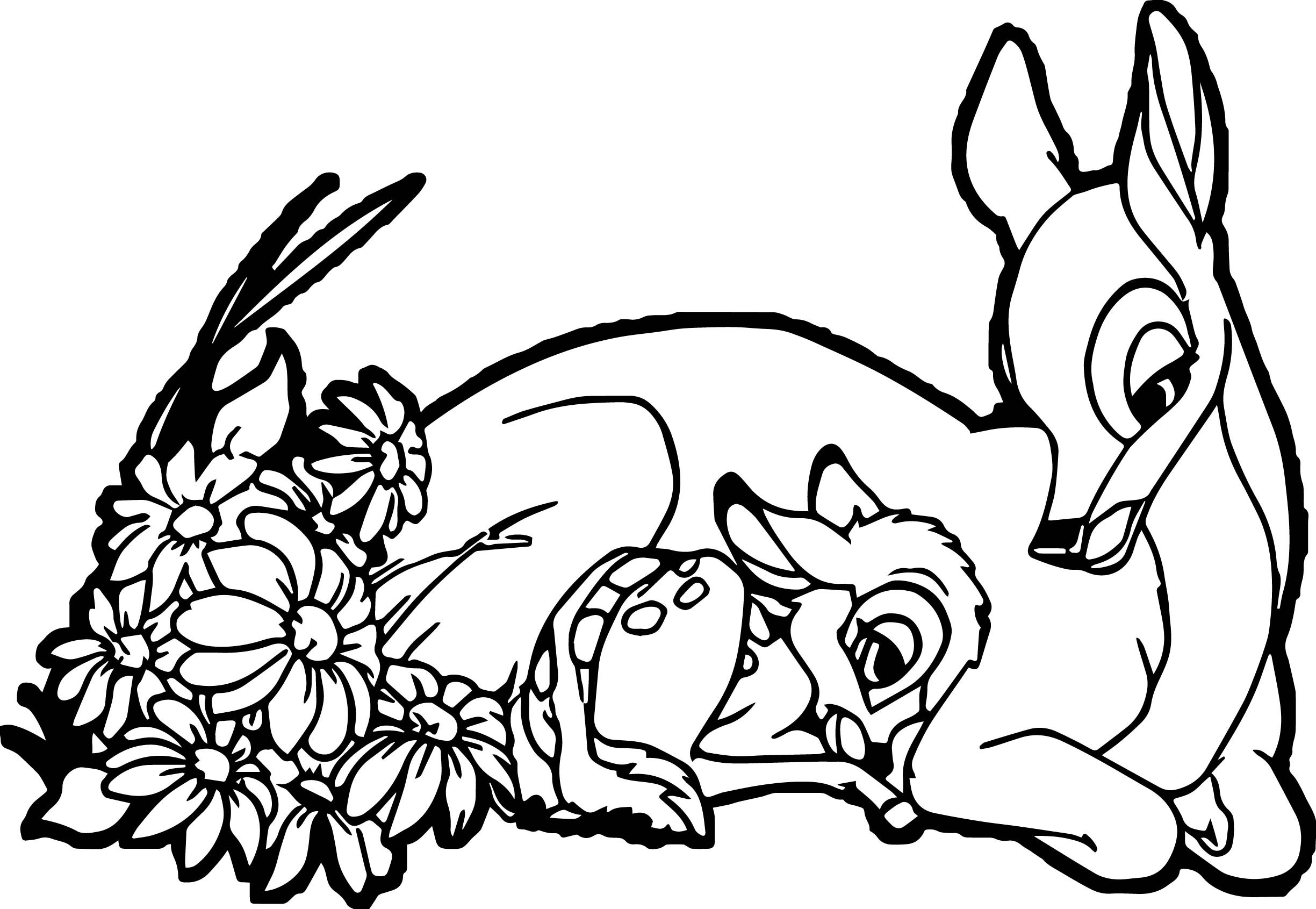 2449x1691 Bambi Coloring Pages With Rabbit For Kids Luxury Disney Bambi