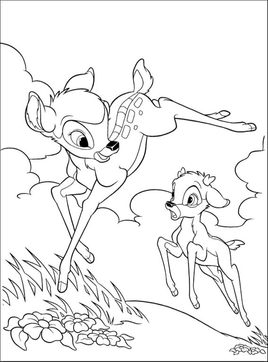 1066x1440 Faline And Bambi Coloring Pages Cartoon Coloring Pages