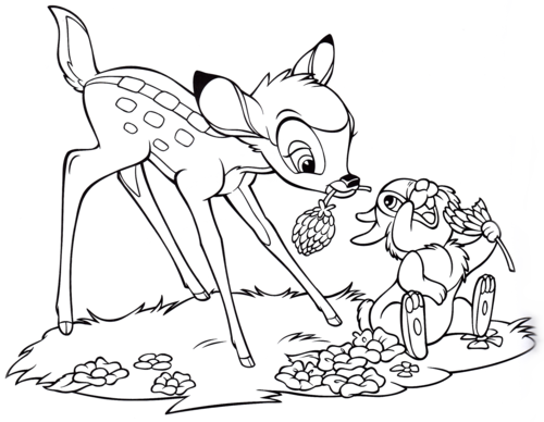 500x388 Walt Disney Characters Images Walt Disney Coloring Pages Bambi