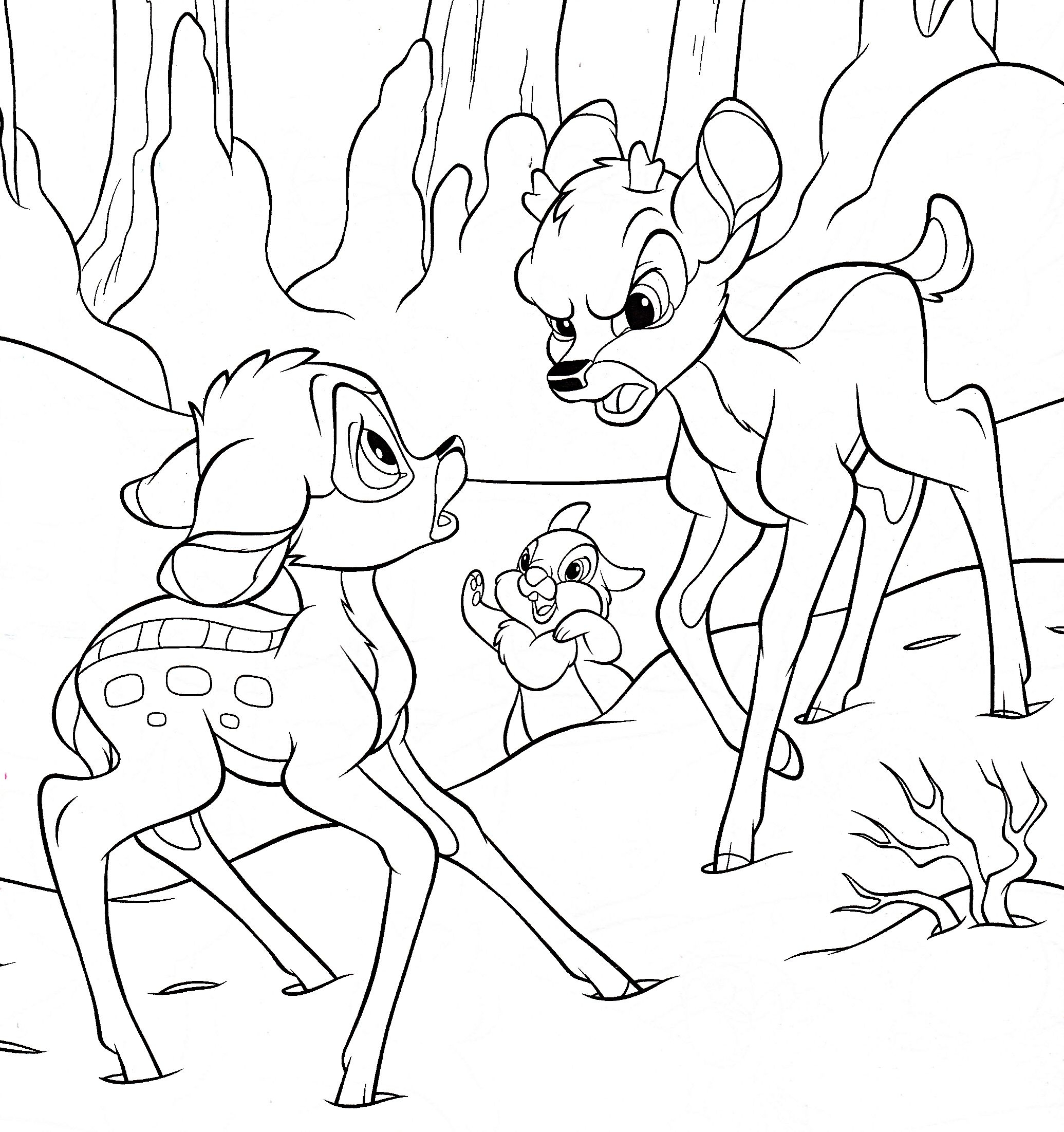 2071x2203 Walt Disney Coloring Pages Bambi Thumper Ronno Walt Disney