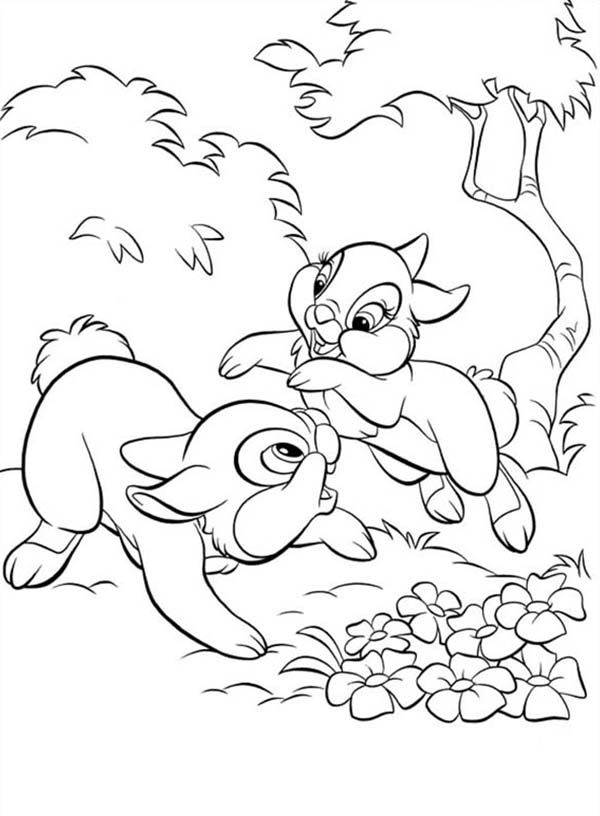 600x816 Thumper Coloring Pages For Girls , Thumper Playing Around