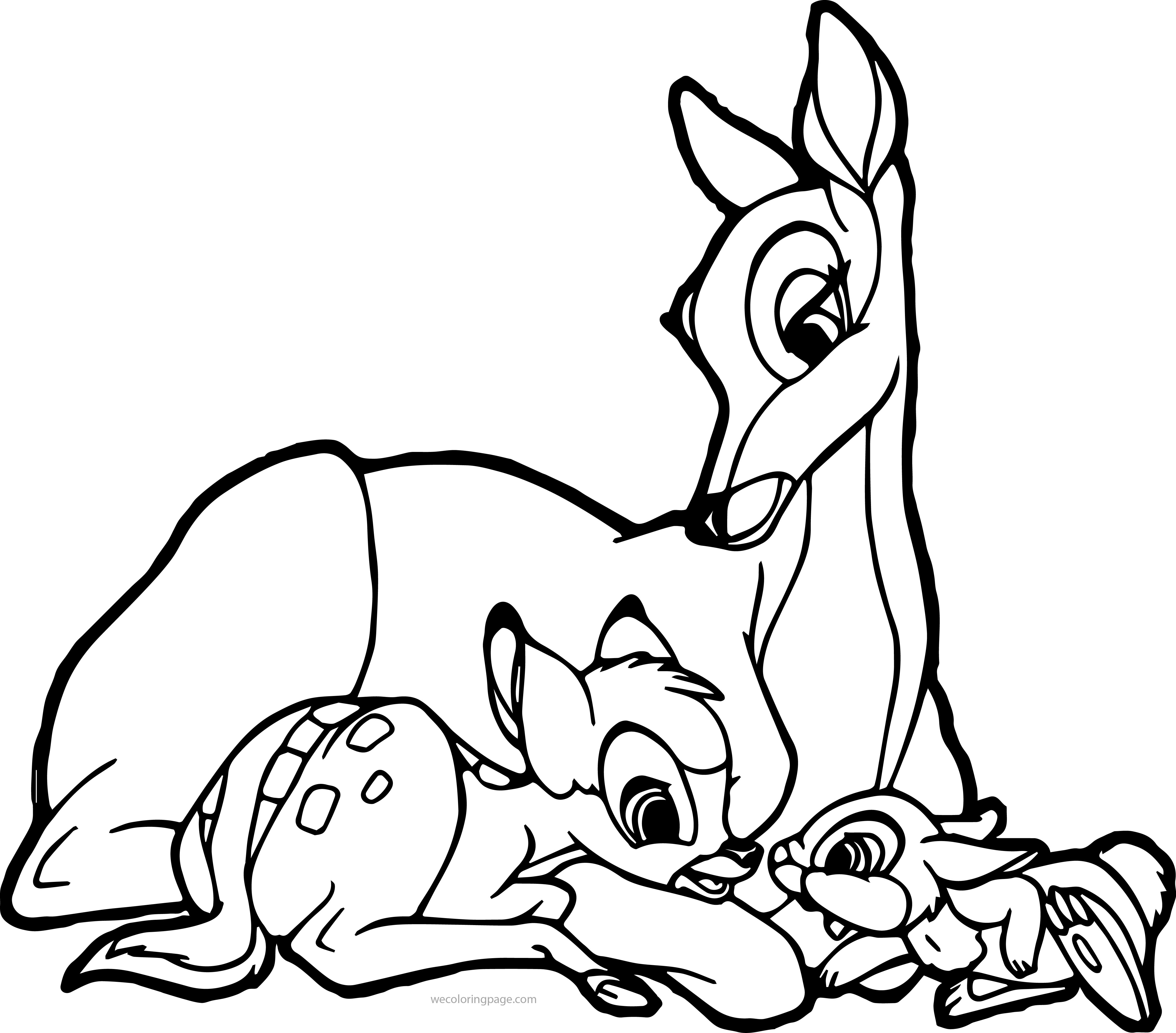 4873x4279 Bambi Coloring Pages With Rabbit For Kids Freecolorngpages Co